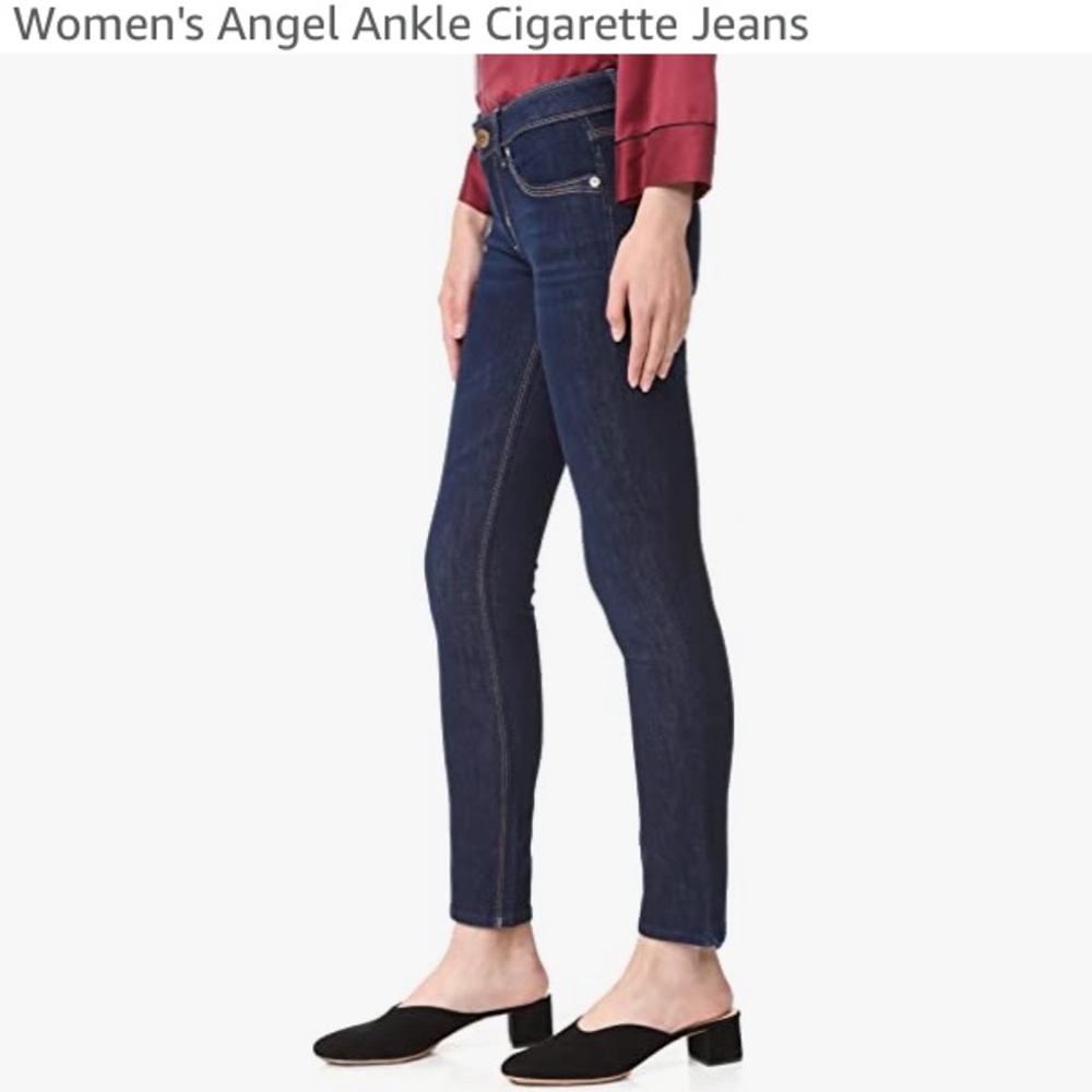 NWOT DL 1961 ANGEL MID RISE SKINNY ANKLE DARK NAVY BLUE COLOR WITH ROSE πΉ GOLD - Picture 1 of 16